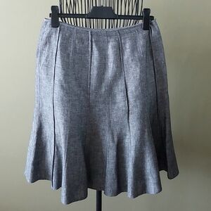 100% Linen skirt, size 12, grey color, "Mario Serrani", made in Italy